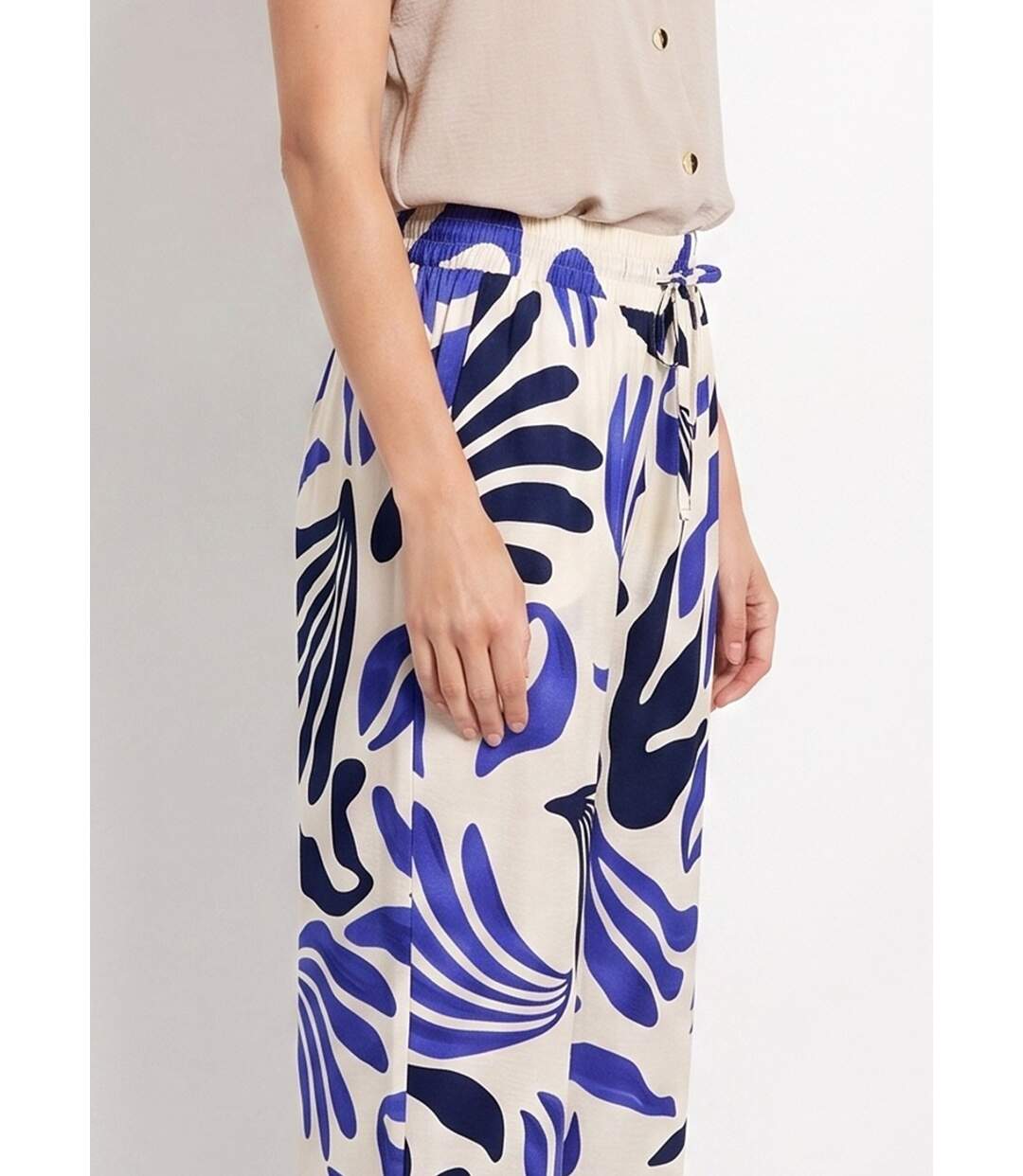 Pantalon large imprimé abstrait-4