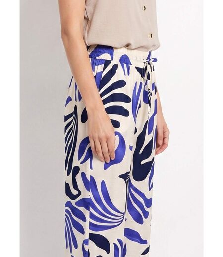 Pantalon large imprimé abstrait