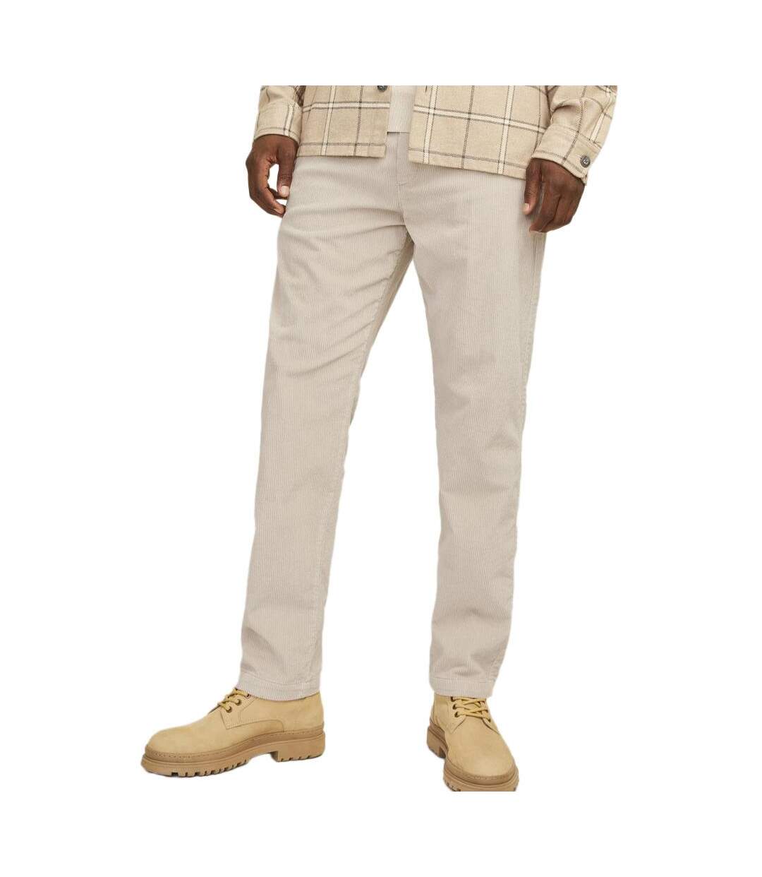 Pantalon velours écru homme jack & jones corduroy-1