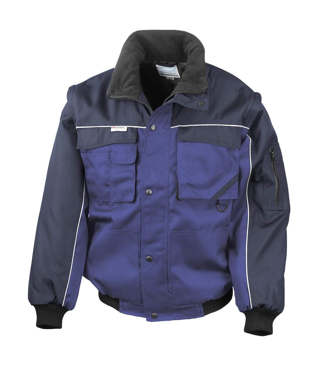 Mens Heavy Duty Zip-off Sleeves Pilot Jacket Royal Blue Navy WORK-GUARD By Result-1