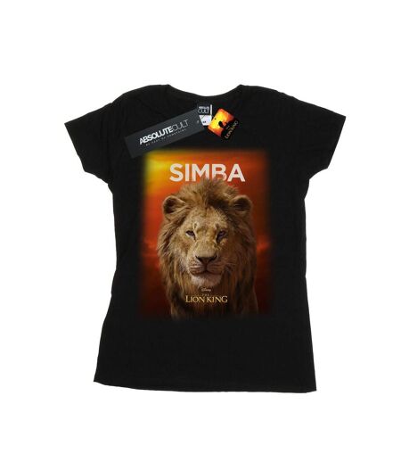 Disney Womens/Ladies The Lion King Movie Adult Simba Poster Cotton T-Shirt (Noir) - UTBI25186