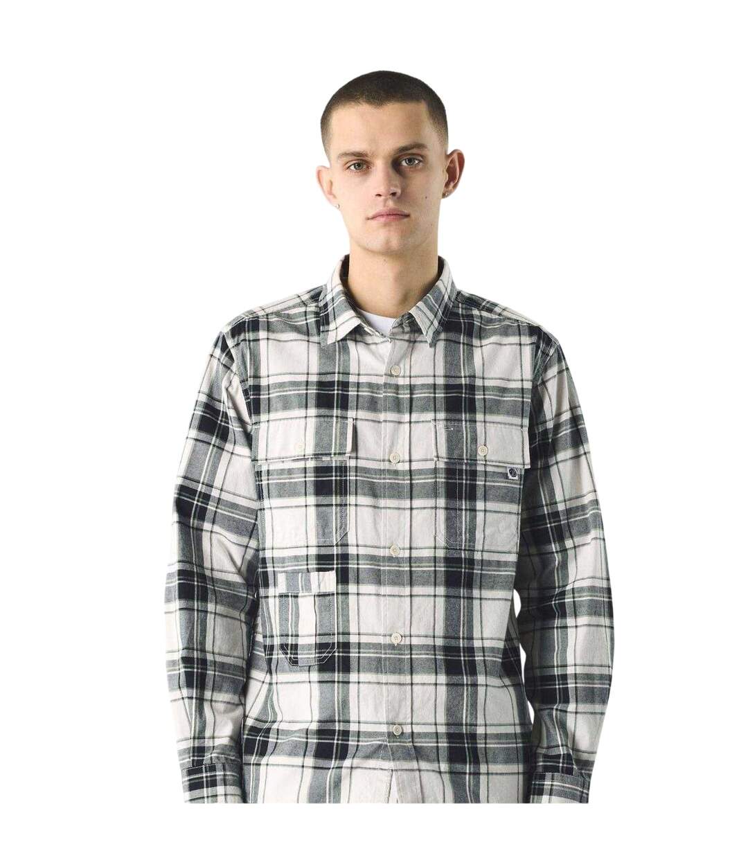 Chemise Motif/style À Carreaux Woolwich Homme Beige Gris Pretty Green-3