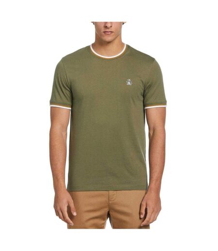 Mens Tipped Short-sleeved T-shirt Dusty Olive Original Penguin