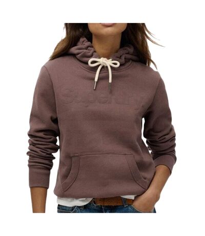 Sweat à capuche marron femme superdry tonal core - l