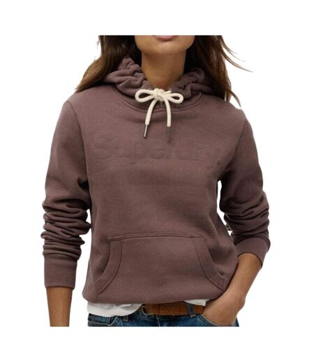 Sweat à capuche marron femme superdry tonal core - l