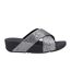 Womens/ladies Lulu Glitterball Cross Strap Sliders Silver FitFlop-3