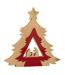 Crèche Sapin en Bois Étoile 41cm Rouge & Naturel-1