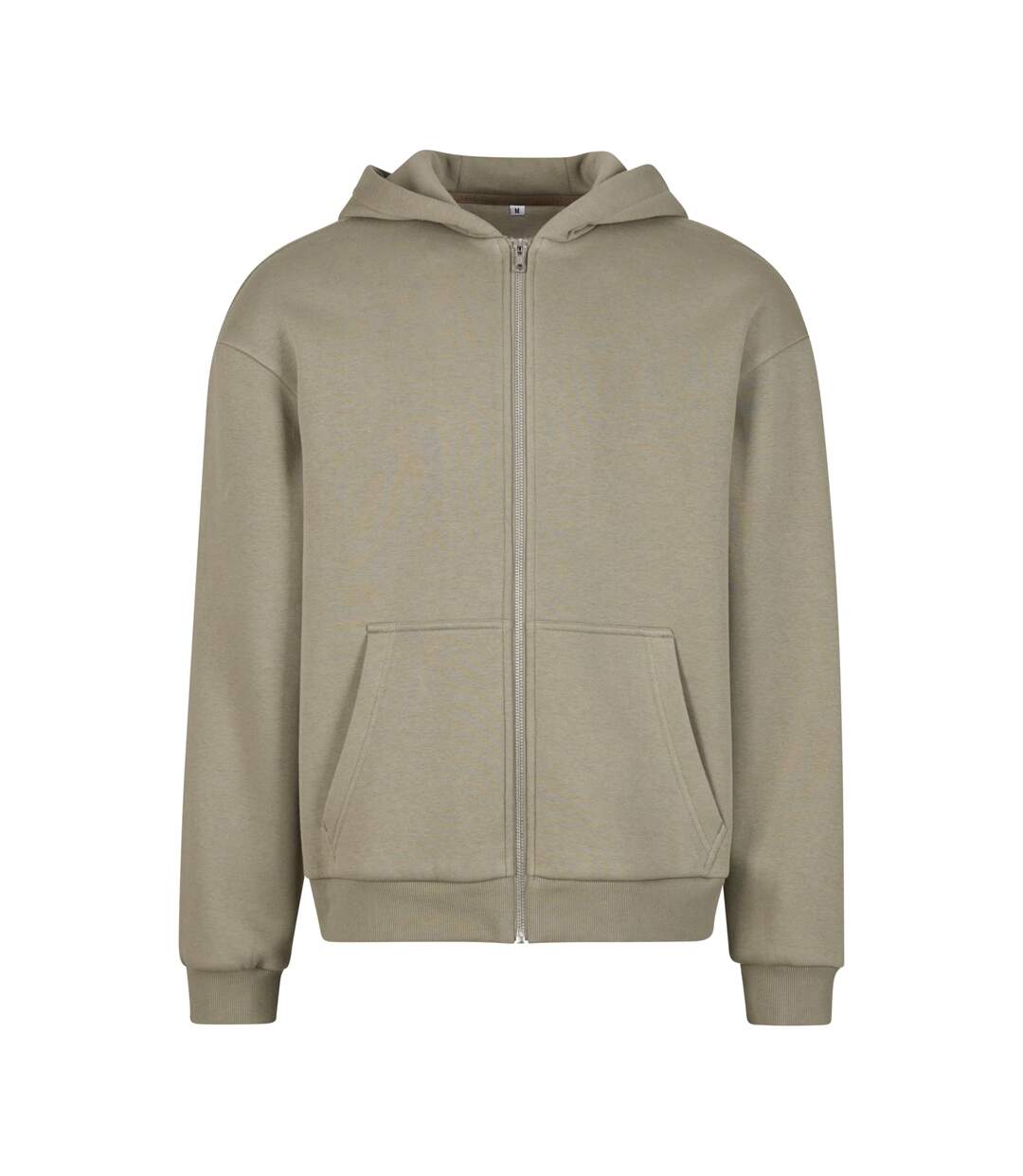 Sweat À Capuche À Fermeture Éclair Pour Hommes Olive Pâle Build Your Brand-1