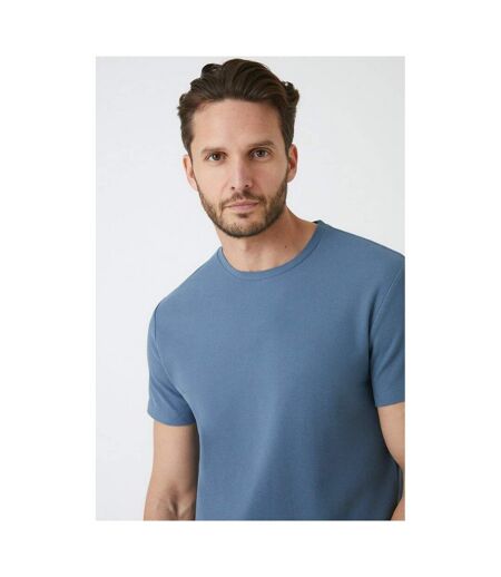 Mens pique crew neck t-shirt light blue Burton