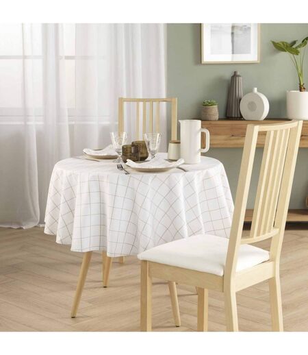 Nappe Ronde à Carreaux Axel 180cm Naturel