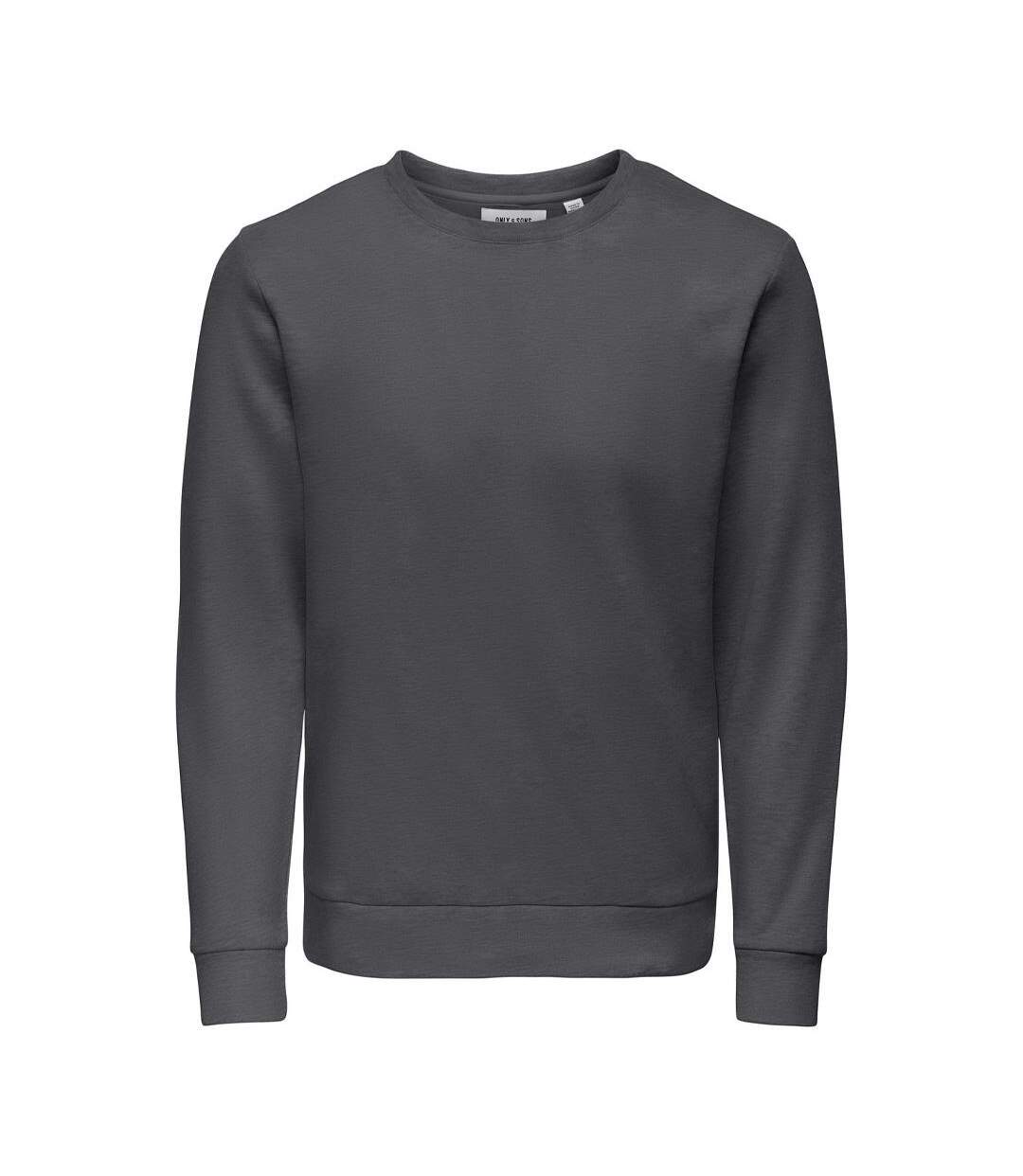 Sweat gris foncé homme only & sons chase-1
