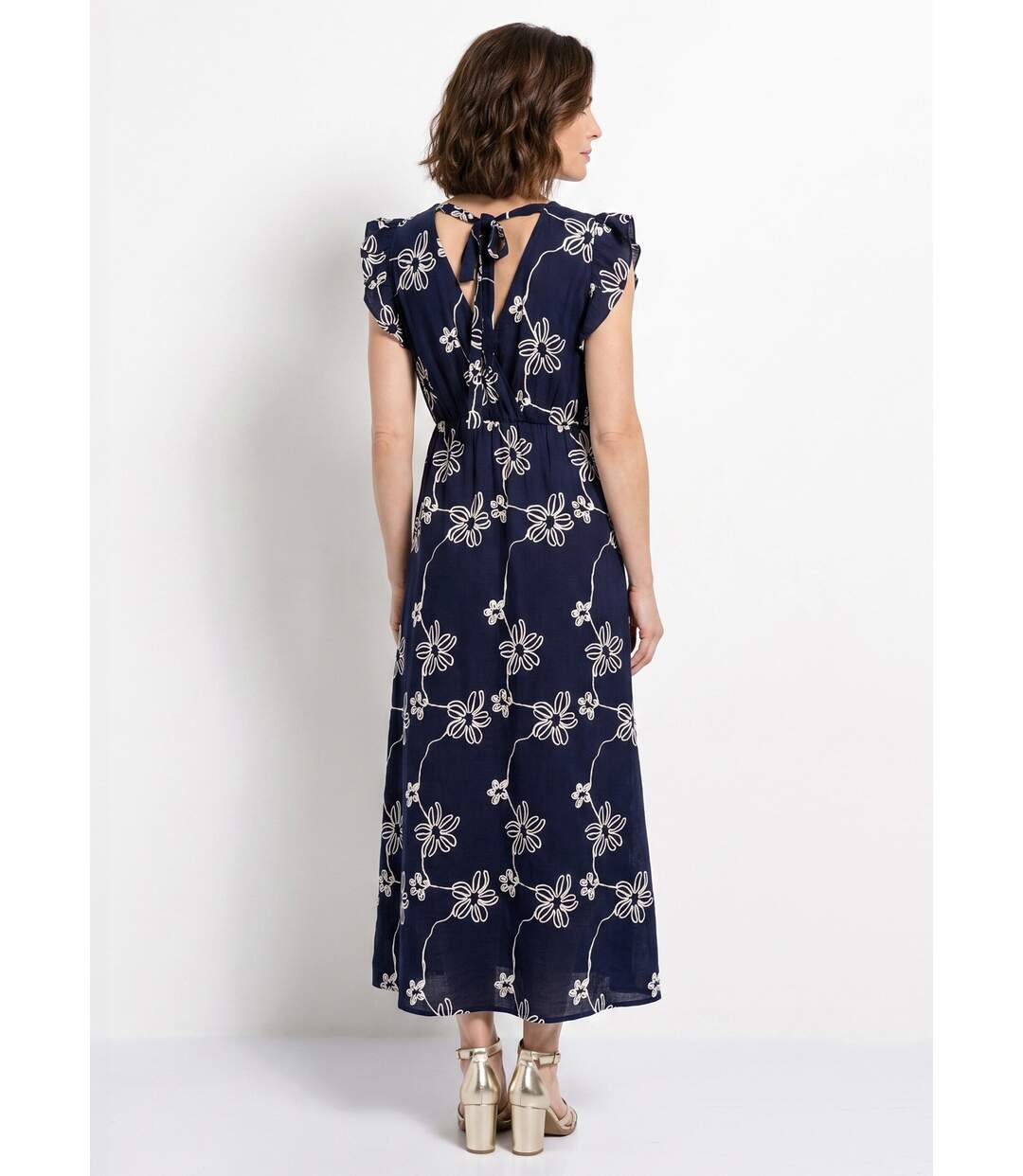 Robe longue cache c¿ur motif fleurs-2