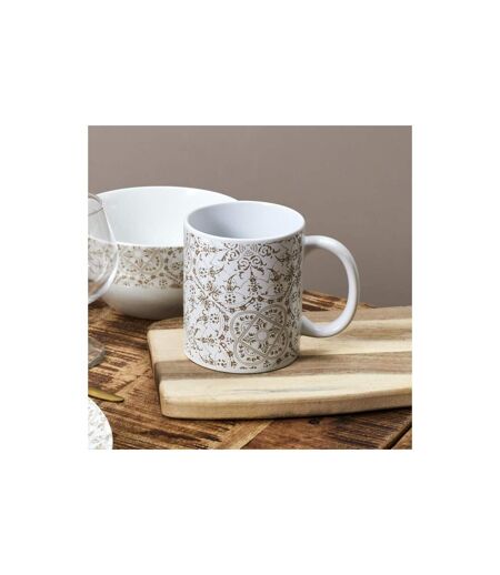 Lot de 6 Mugs en Céramique Faience 30cl Blanc