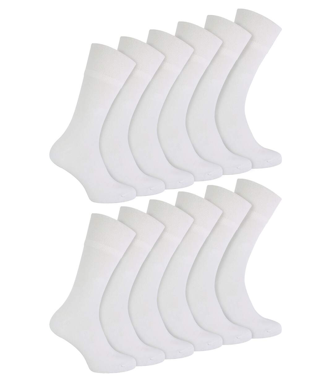 IOMI - 12 Paires Homme Chaussettes Diabétiques Larges Bambou Non Comprimantes-1