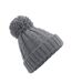 Unsiex Adultes Bonnet En Tricot Torsadé Mélangé Gris Beechfield-2
