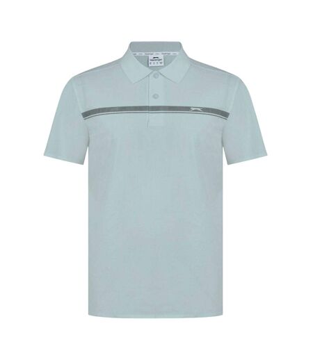 Polo Golf Motif/style Rayures Contrastées Homme Gris Slazenger