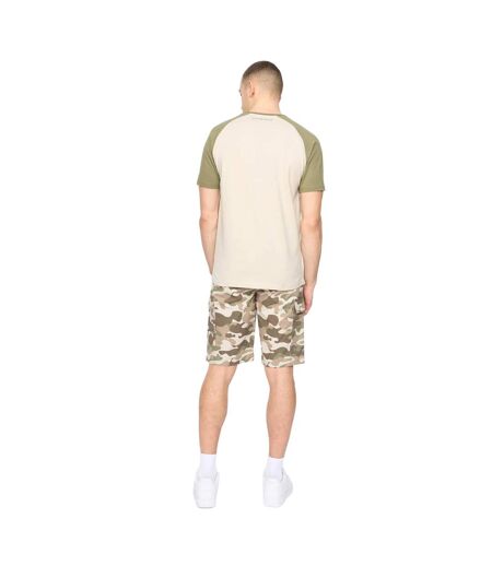 T-shirt Camtort Homme Olive Beige Gris Crosshatch