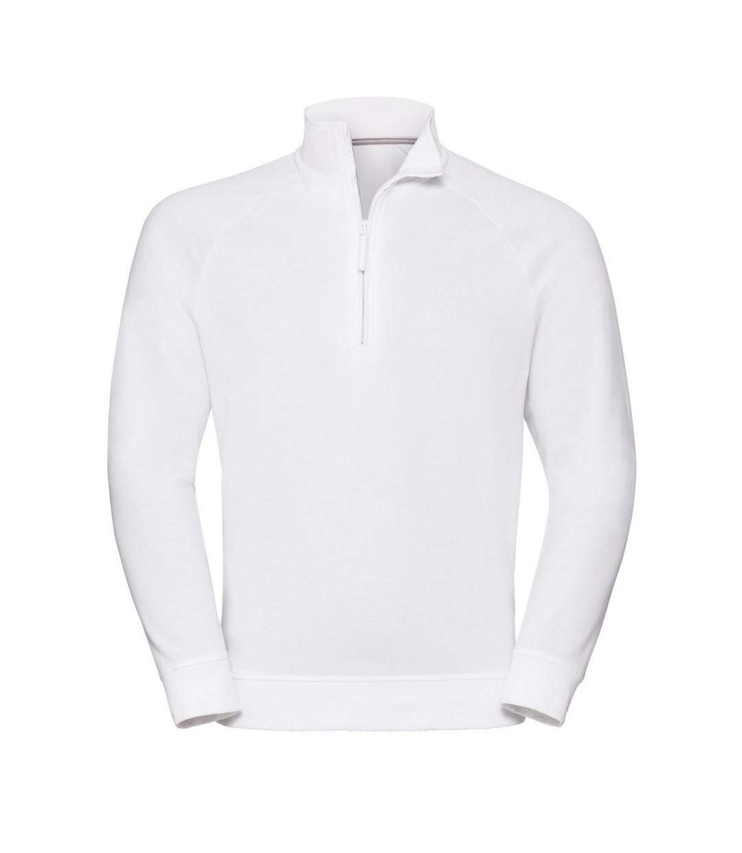 Sweat-shirt Authentique À Quart De Fermeture Éclair Pour Hommes Blanc Russell-1
