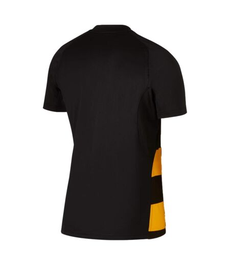 T-shirt Manches Raglan Rugby Motif/style Rayures Contrastées Homme Noir Jaune Foncé Nike