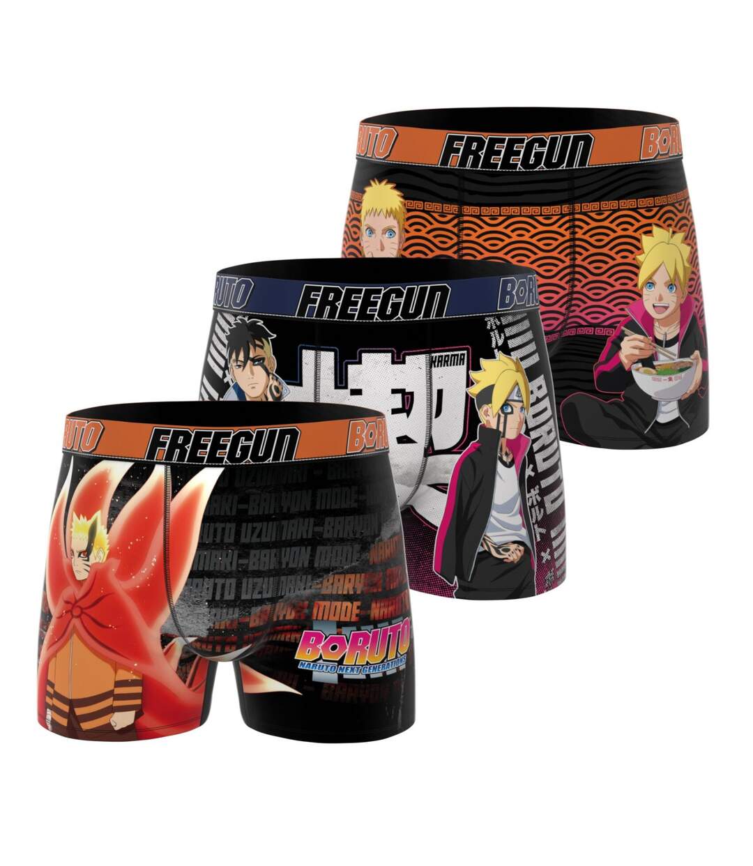 Lot de 3 boxers homme Boruto Freegun-1