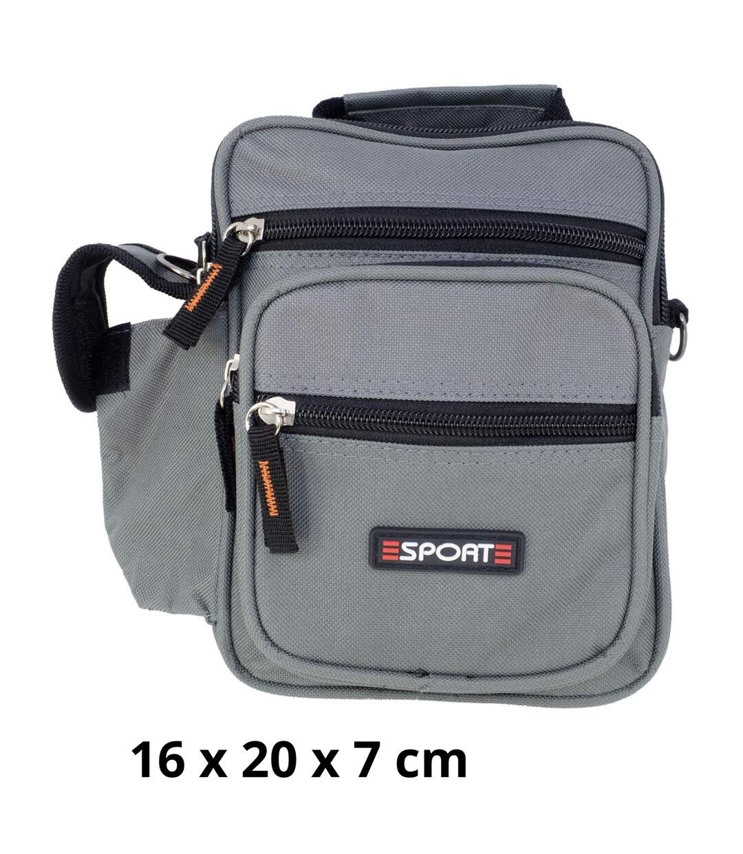 Sacoche bandoulière  Multi-Poches pour Homme - Synthétique gris-1