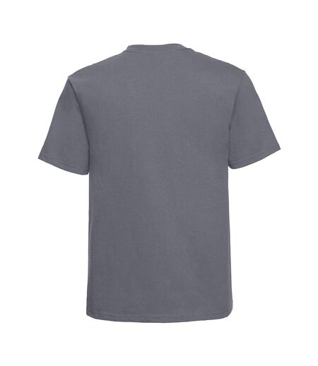 Europe Mens Classic Heavyweight Ringspun Short Sleeve T-shirt Convoy Grey Russell