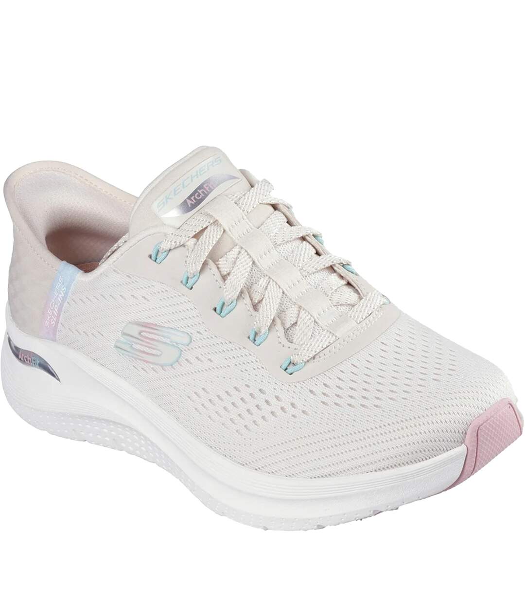 Womens/ladies Arch Fit 2.0 Easy Chic Trainers Natural Pink Skechers-1