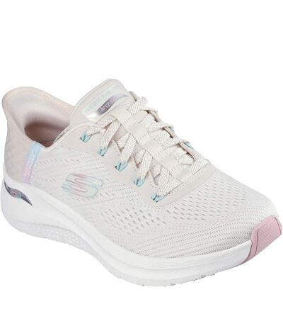 Womens/ladies Arch Fit 2.0 Easy Chic Trainers Natural Pink Skechers