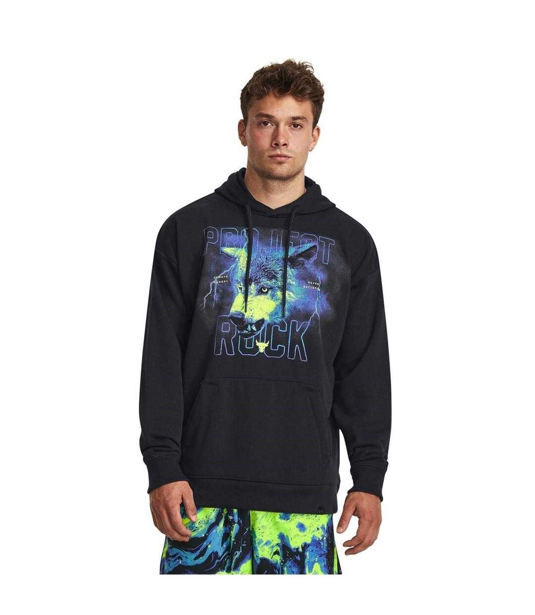Sweat À Capuche Manches Longues Entraînement Project Rock Homme Noir Under Armour-4