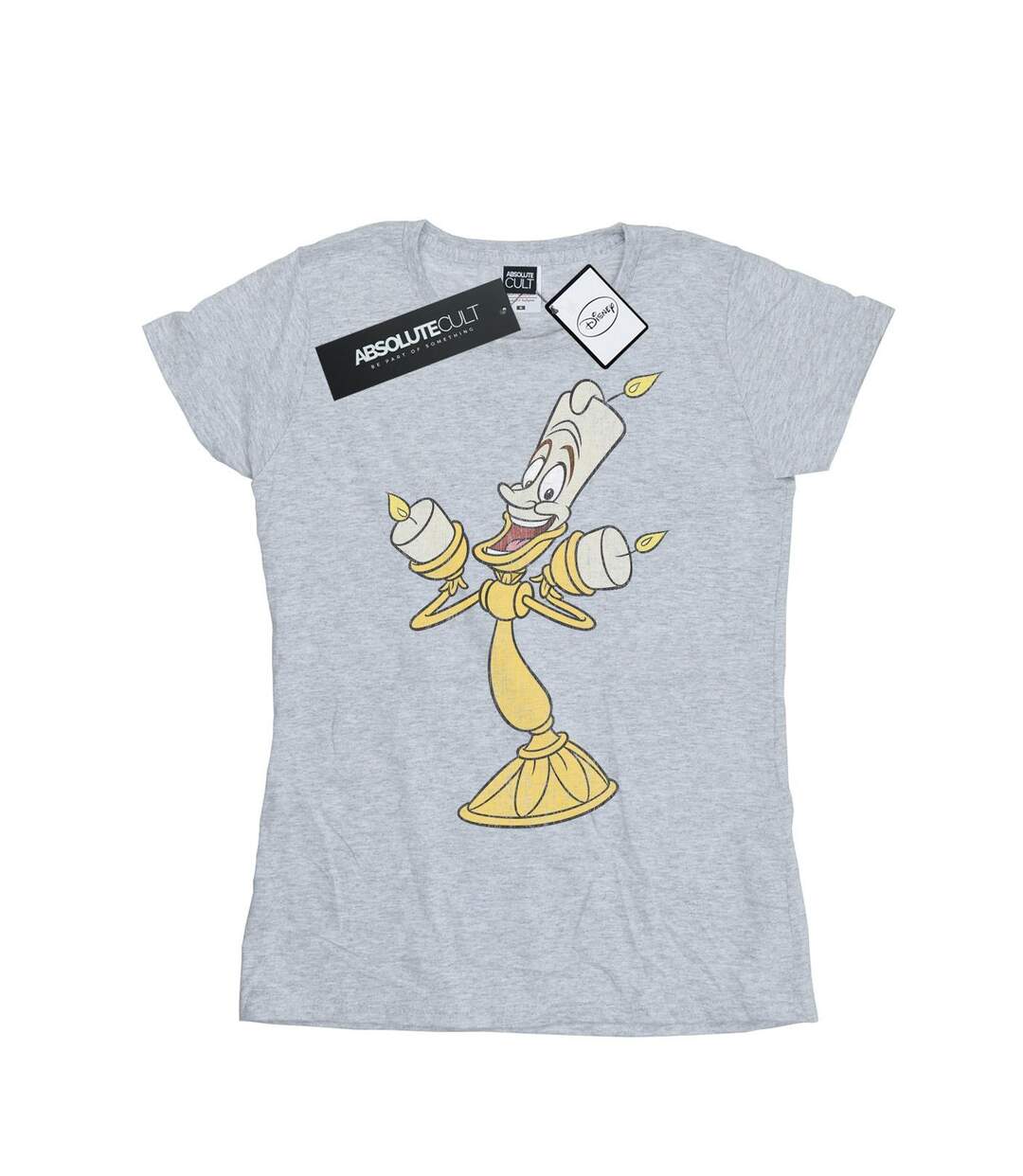 Disney Femme/Ladies Beauty And The Beast Lumiere - T-shirt en coton vieilli (Gris sportif) - UTBI15691-1