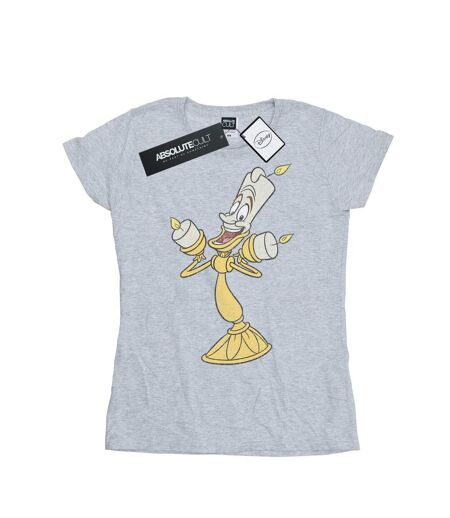 Disney Femme/Ladies Beauty And The Beast Lumiere - T-shirt en coton vieilli (Gris sportif) - UTBI15691