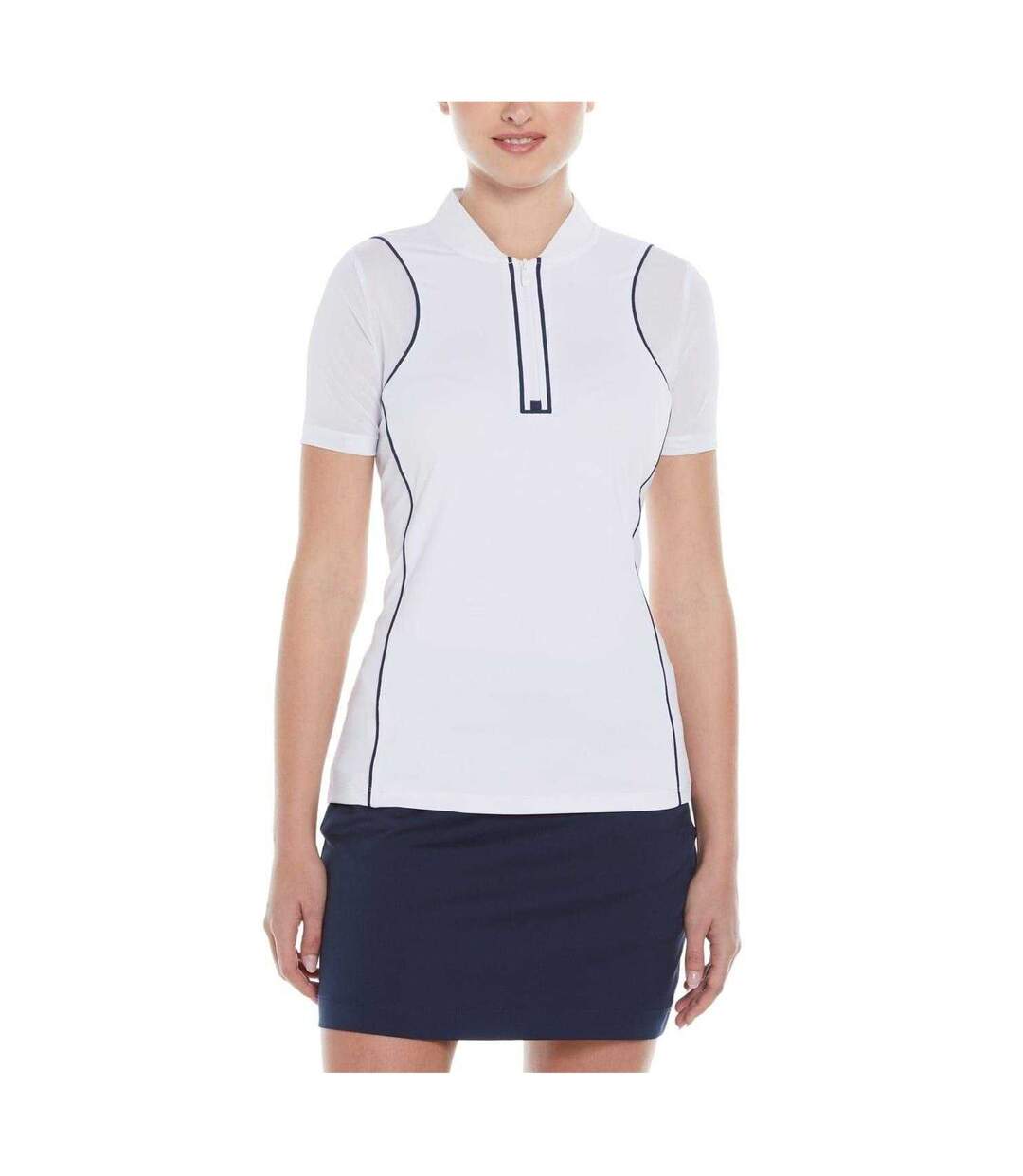 Womens/ladies Contrast Trim Regular Golf Polo Shirt Bright White Original Penguin-1