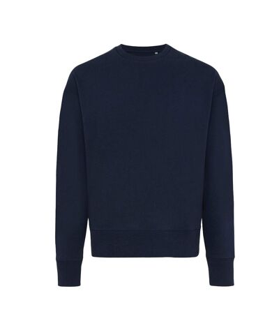Unisex adult kruger recycled cotton crew neck relaxed fit sweatshirt navy Iqoniq