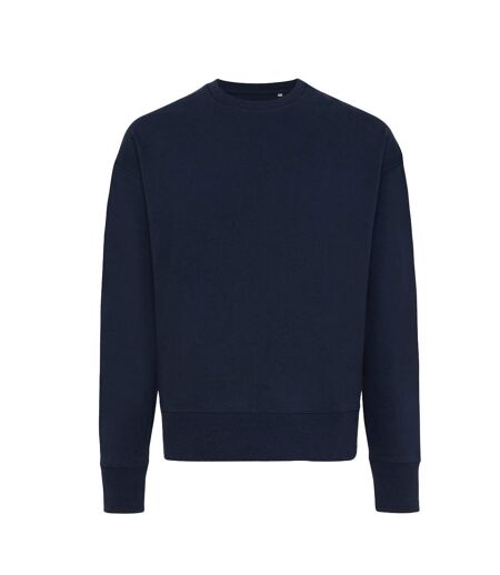 Unisex adult kruger recycled cotton crew neck relaxed fit sweatshirt navy Iqoniq