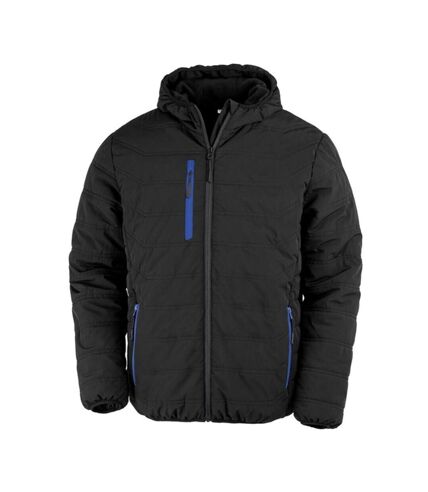 Result Genuine Recycled Mens Compass Padded Jacket (Black/Royal Blue) - UTRW8196