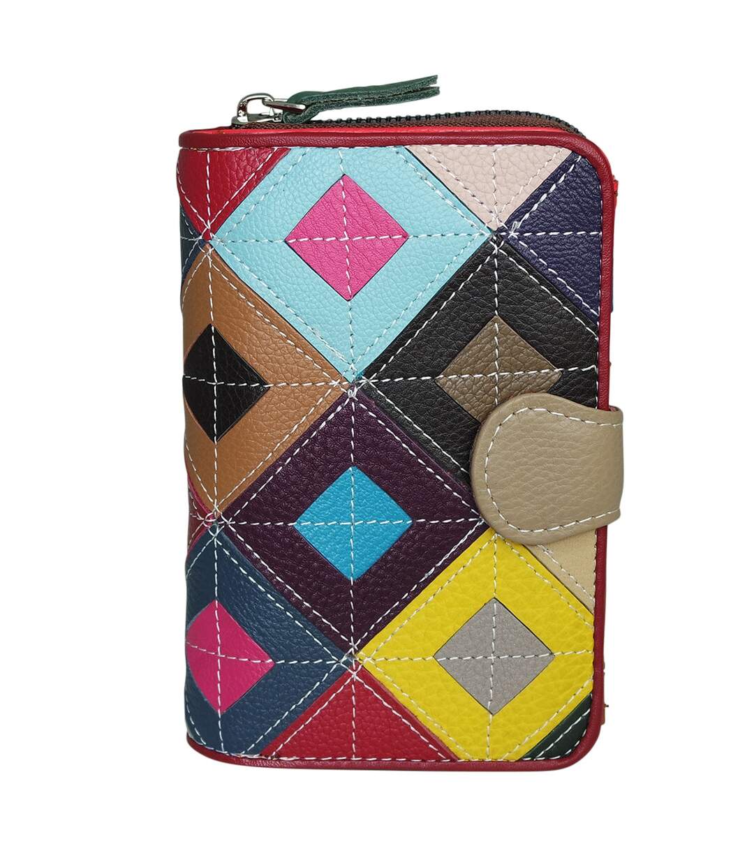 Petit portefeuille cuir patchwork Compagnon femme