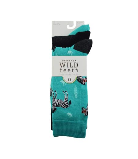 Wild Feet - 3 Paires Chaussettes Cotone Homme | Chaussettes Fantaisie Motif