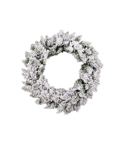 Paris Prix - Couronne De Noël Enneigée blooming 40cm Blanc