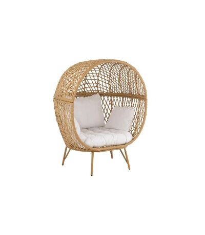 Fauteuil Lounge avec Coussins Eva 146cm Beige