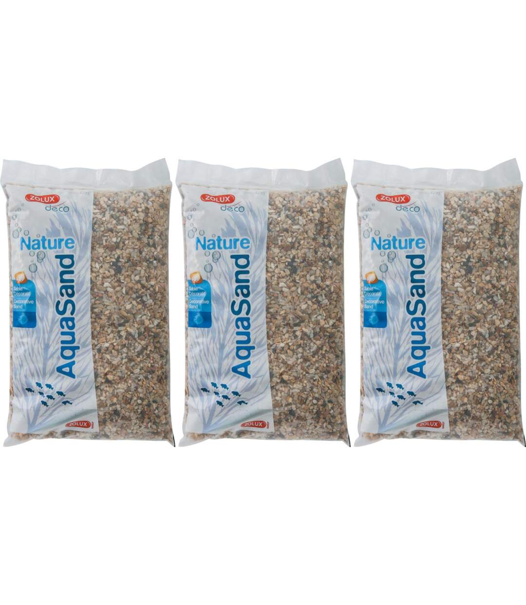 Sol décoratif Aquasand naturel quartz gros 5kg (Lot de 3)