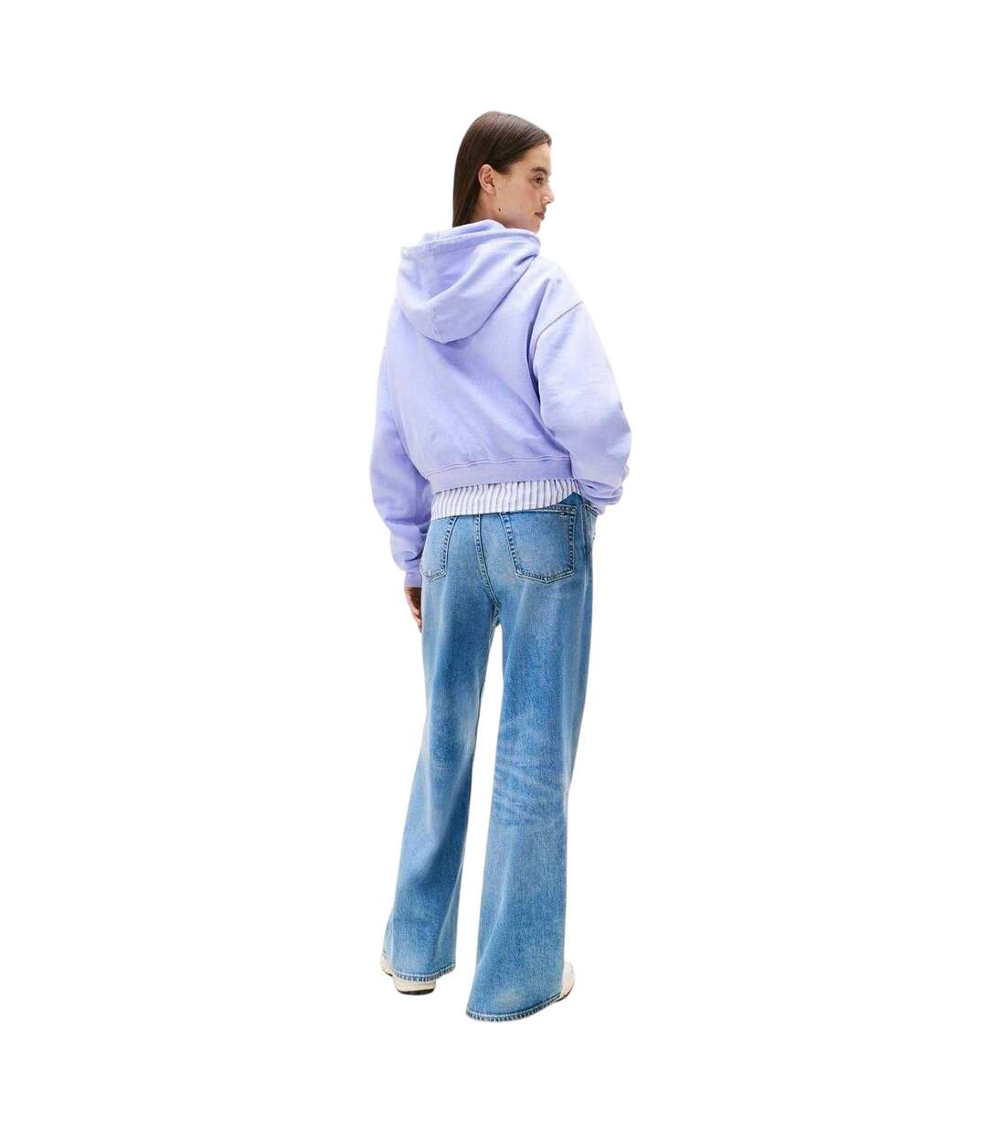 Sweat Court À Capuche Motif/style Universitaire Femme Rétro Bleu Tommy Jeans-3