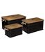 Lot de 3 Malles Design en Métal Cuba 60cm Noir-1