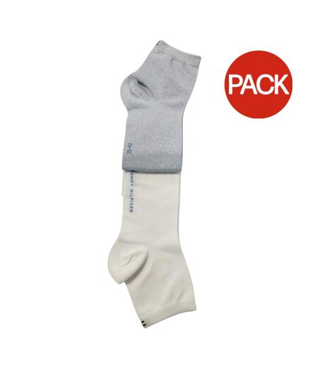 Socquettes Motif/style Logo Brodé Femme Blanc Bleu Tommy Hilfiger