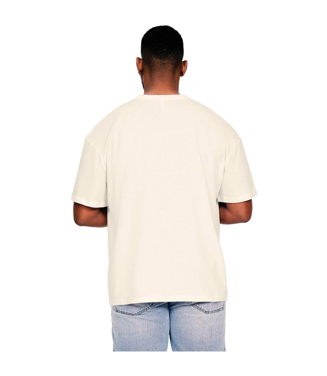 Mens Core Ringspun Cotton Oversized T-shirt Ecru Casual Classics-2