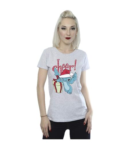 Disney T-shirt en coton Cheer Lilo And Stitch Femme/Femme (Gris sportif) - UTBI25684