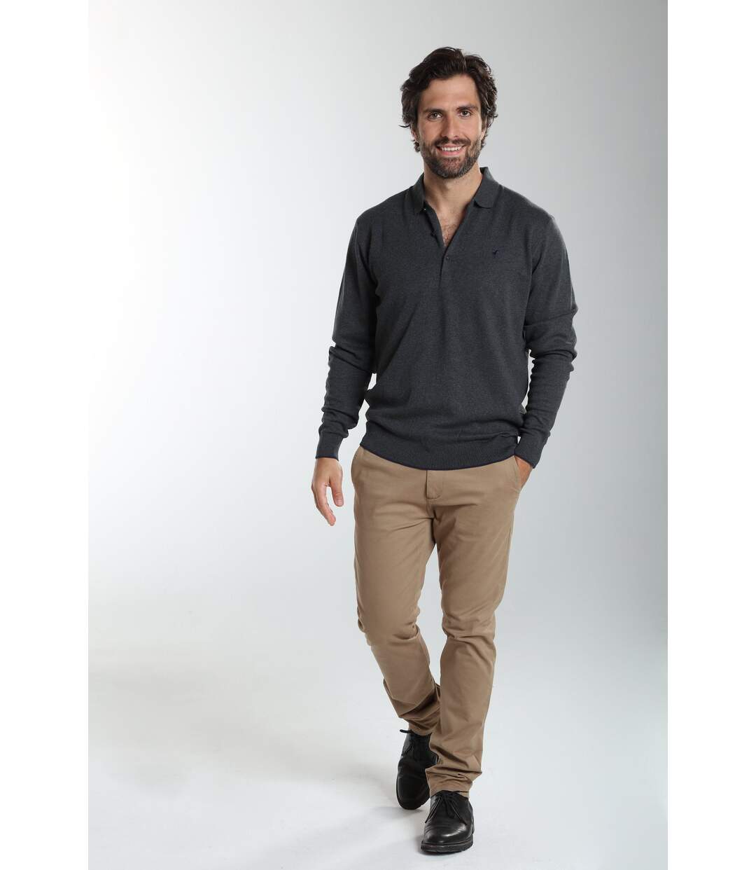Pull col polo  en coton MARVIN-5