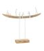 Statuette Déco en Bois Personnage sur Banc 47cm Naturel-1