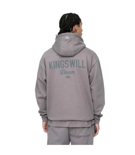 Mens Studio Garment District Back Print Hoodie Grey Kings Will Dream