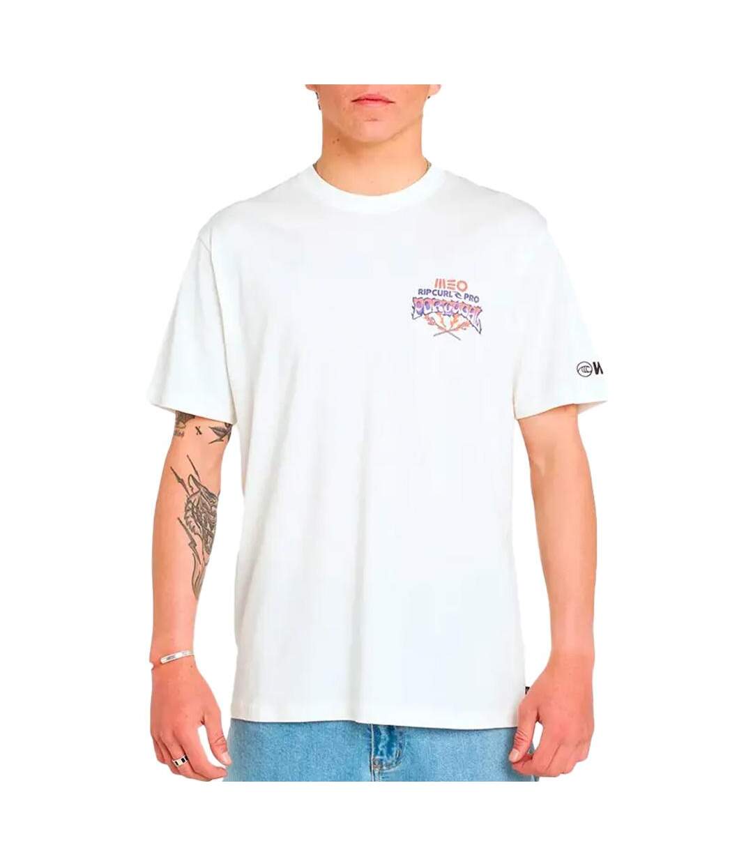 T-Shirt blanc homme rip curl meo-1