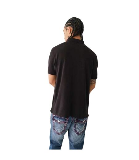 Mens Buddha Logo Polo Shirt Jet Black True Religion